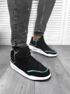 Adidasi barbati casual, negru cu verde 5919